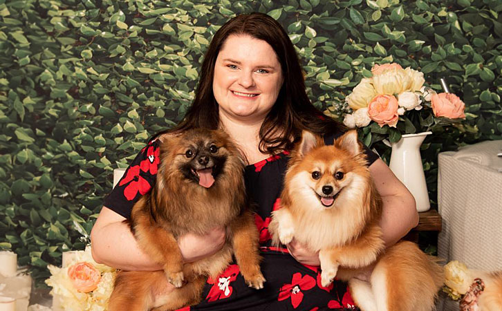 Katy Campbell Davenport photo with her dogs